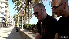 his hard cock goes into her wet pussy in doggystyle bent over