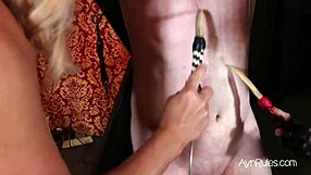 French tip red nails for double scratching in BDSM scene