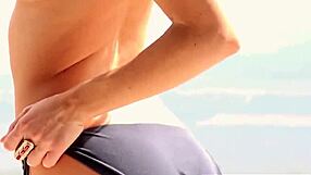 Behind Scenes Skinny Stripper Slut Rips Clothes On Beach