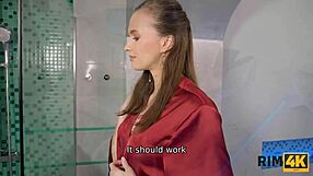 Rim4k babe in stockings licks ass for good luck with intense rimjob