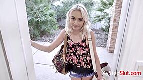 Blonde begs, fuck me hard?