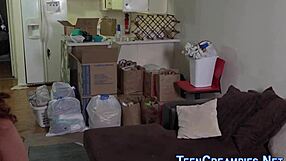 Teen redhead gets hardcore creampie after masturbation!