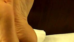 Coworker masturbates while rubbing high arch feet fetish