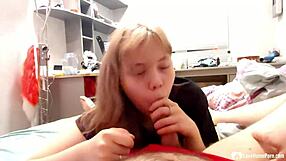 teen babe shows off amazing dick sucking skills in homemade pov