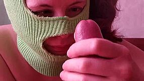 Russian stepmom sucks and jerks son's big cock secretly.