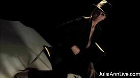 Busty Milf Julia Ann Milks Hard Cock in Theatrical Spotlight