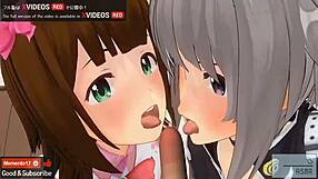 Kolla den här vilda 3D hentai idol trekant anime-actionen nu