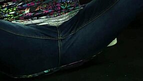 cfnm babes tugging cock, humiliating sub in voyeur scene.