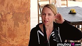 Behind Scenes Skinny Stripper Slut Rips Clothes On Beach