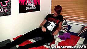 Rhys Casey feels pleasure stroking his big twink cock