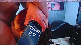 She Takes A MONSTER COCK Deep In Her Mouth For A Blowjob While Masturbating