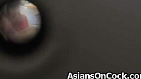 asian delivery lady caught by two horny guys and banged in a wild 3some