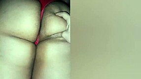 I dressed in sexy red lingerie and stockings to seduce my roommate, leading to passionate doggystyle sex