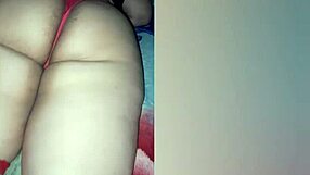 I dressed in sexy red lingerie and stockings to seduce my roommate, leading to passionate doggystyle sex