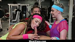 I Can't Believe Hot Stepmom and Stepdaughter Join Freeuse Gym for Wild Threesome Action
