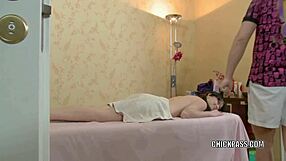brunette coed alena taking hard dick from her russian masseur
