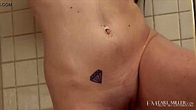 tiny erin taylor, ugh i mean, bates her wet box in shower... so hot!