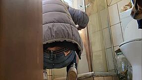 oh man, i caught my stepmom masturbating with her glass dildo in the shower!