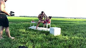 Blonde Teen Russian Sucks Cock And Rides Backstage Hardcore.