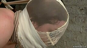 Two Lesbian Slaves Endure Rough Punishment While Bound in Hogtie with Kinky Toys.