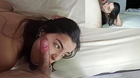 pov deep blowjob leads to rough sex and creampie finish