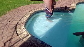 Wife Fucks Random Guy In Pool Outdoors