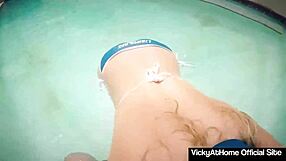Vicky Vette Sucks Big Cock in Bikini at Pool