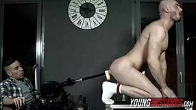 Young Gay Serf Sucks Machine Plow Cock