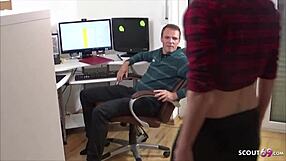german teen bangs new colleague on first office day