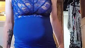 Cock Teasing Brunette Ladyboy Dress