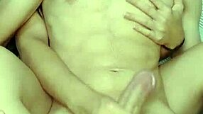 couple's morning champagne popping with babe