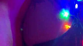 reverse cowgirl with big cock and tied up in fishnets