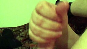 Chubby wife gives pov handjob with hairy pussy