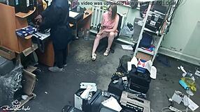 slutty blonde masturbates in public, fingering pussy next to stranger for orgasm