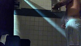 Stroking a big tattooed white dick in the shower