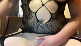 a sexy cam girl rides dildo on webcam