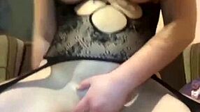 a sexy cam girl rides dildo on webcam