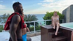 Three horny latinas invite big black cock for outdoor fun.