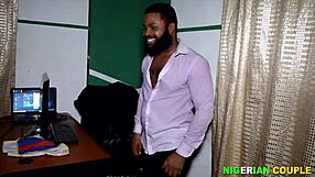 A black couple has sex in the office to increase their chances of getting more business.