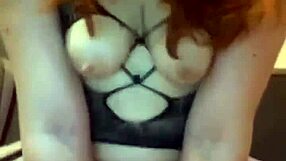 a sexy cam girl rides dildo on webcam