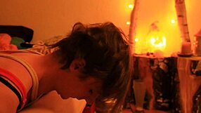 Boyfriend bound tight for intense strapon deepthroat action