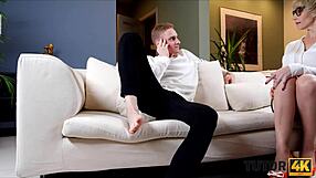 Slutty tutor gets seduced by naughty and smart student during the lesson