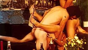 Wow, the vintage british threesome features hairy participants in an antique setting!