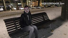 Skinny teen 18+ performs detailed porn casting with dildo and toys