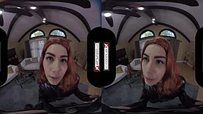 Black Widow Rides Monster Cock In Costume