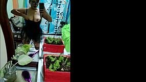 Old dirty woman dresses as dracula on halloween showing big natural tits thinking she can still have sex and make homemade porn