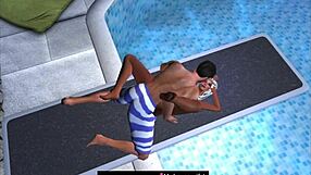 Public pool pleasure: A female animated adventure