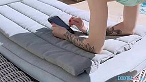 Can you believe small tits teen Lola Fae rides big cock Michael Swayze outdoors?