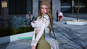 Beautiful anime girl with big cans in 3D adult cartoon.