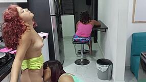 just banging my stepsister's sweet pussy using a thick dildo